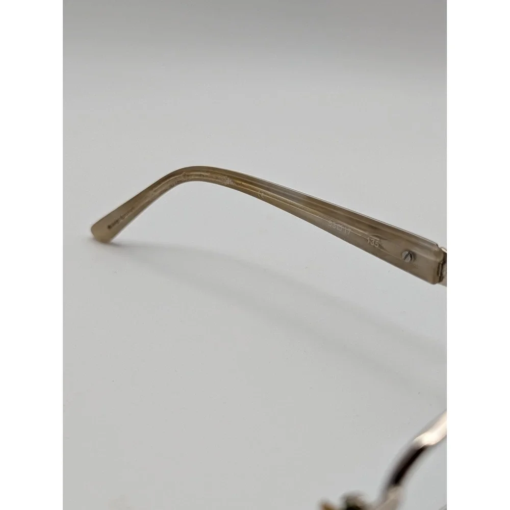 Oleg Cassini OCO505 Eyeglasses Frames Only Silver Full Rim Crystal Hinge 53mm